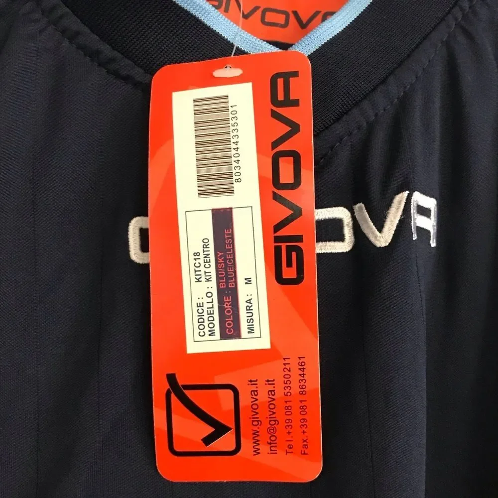 NWT Givova Sz Medium Mens Soccer Jersey Navy Blue Shirt Tee Tshirt V Neck
